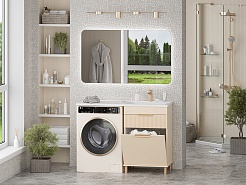 Brevita Мебель для ванной Enfida 120 R Гавана под стиральную машину с б/к бежевая – фотография-2